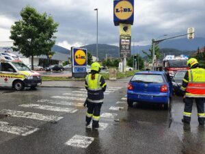 Kellerbrand und Verkehrsunfall